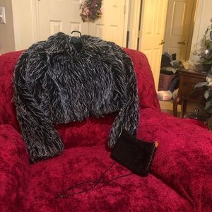 EYELASH JACKET/ EVENING BAG